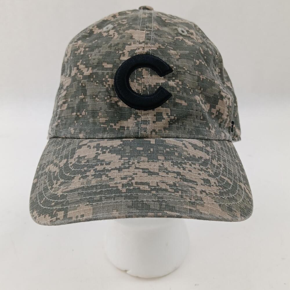Chicago Cubs Hat Cap Strap Back Mens One Size Camo MLB Baseball 47 Brand